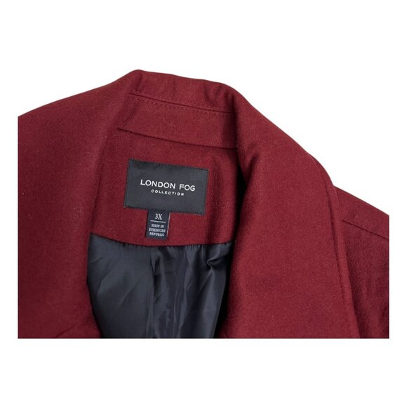 LONDON FOG Wool Luxury Designer Business Casual Winter Trench Coat Womens 3X - Picture 4 of 6